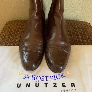 👉GUC UNÜTZER BUDAPESTER BOOTIES brown leather👈